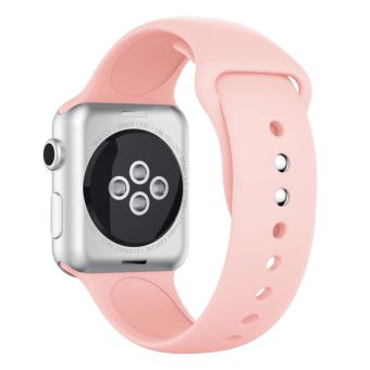 Silikon klokkereim med dobbeltfeste for Apple Watch 41 / 40 / 38 mm - Lys rosa