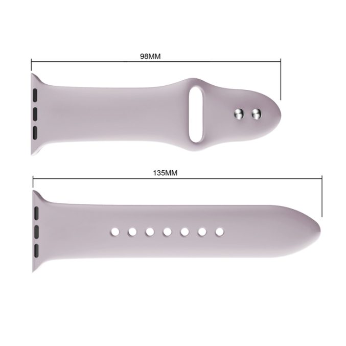 Silikon klokkereim med dobbeltfeste for Apple Watch 41 / 40 / 38 mm - Bilde 42