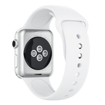 Silikon klokkereim med dobbeltfeste for Apple Watch 41 / 40 / 38 mm - Hvit