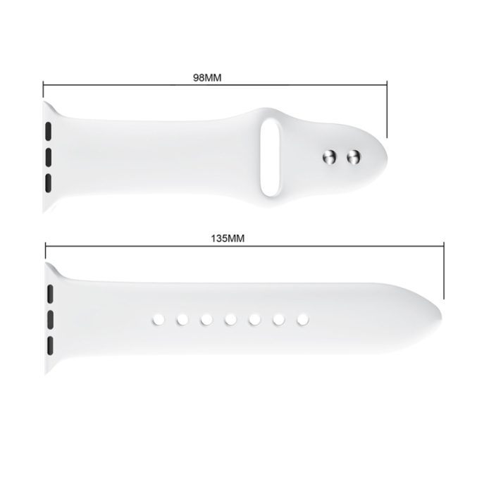 Silikon klokkereim med dobbeltfeste for Apple Watch 41 / 40 / 38 mm - Bilde 46