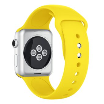 Silikon klokkereim med dobbeltfeste for Apple Watch 41 / 40 / 38 mm - Gul