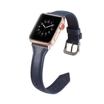 Smal klokkereim av lær for Apple Watch Ultra 49 / 45 / 44  mm - Blå