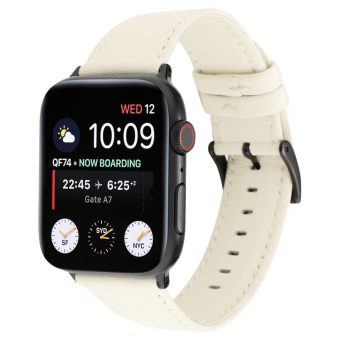 Klokkereim av lær med tekstur for Apple Watch 41 / 40 / 38 mm - Hvit