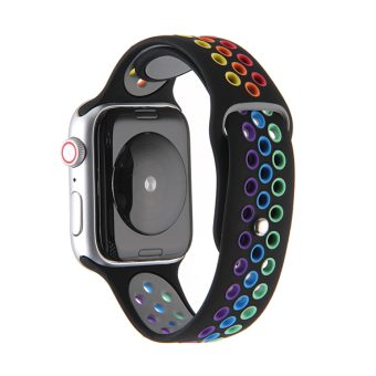 Regnbue sportsreim med hull for Apple Watch Ultra 49 / 45 / 44 mm - Sort