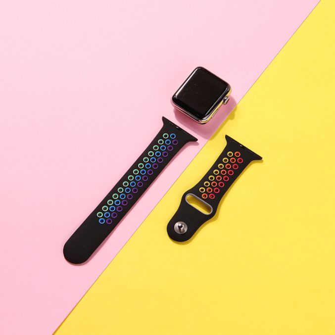 Regnbue sportsreim med hull for Apple Watch Ultra 49 / 45 / 44 mm - Bilde 56