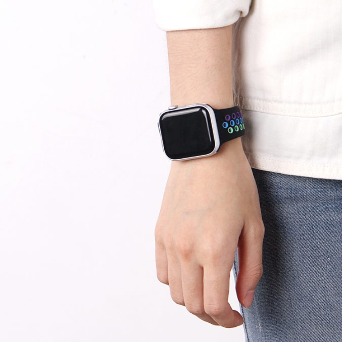Regnbue sportsreim med hull for Apple Watch Ultra 49 / 45 / 44 mm - Bilde 55
