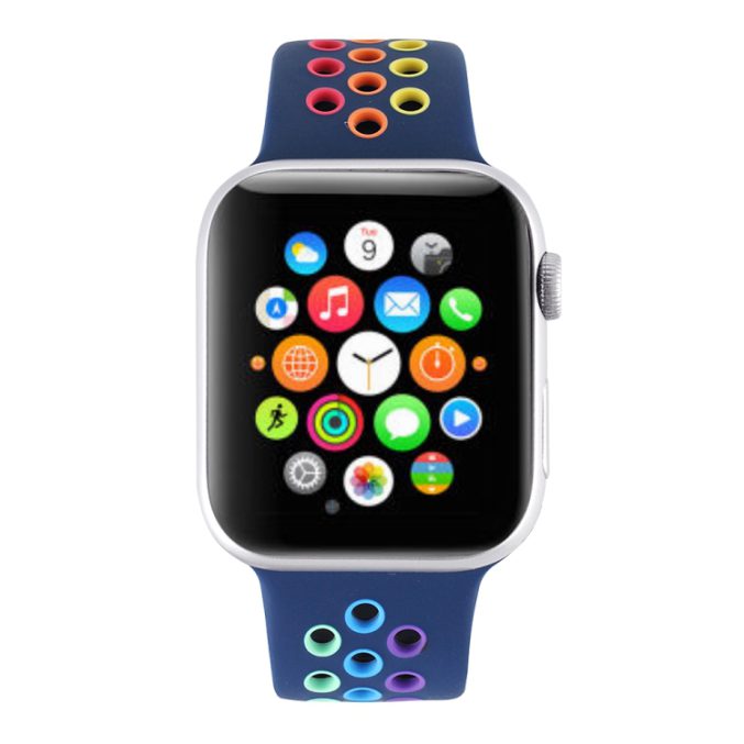 Regnbue sportsreim med hull for Apple Watch Ultra 49 / 45 / 44 mm - Bilde 46