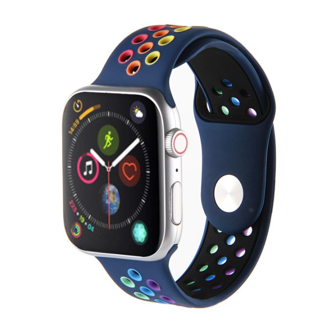 Regnbue sportsreim med hull for Apple Watch Ultra 49 / 45 / 44 mm - Bilde 47