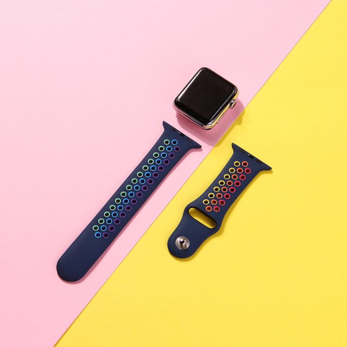 Regnbue sportsreim med hull for Apple Watch Ultra 49 / 45 / 44 mm - Bilde 49