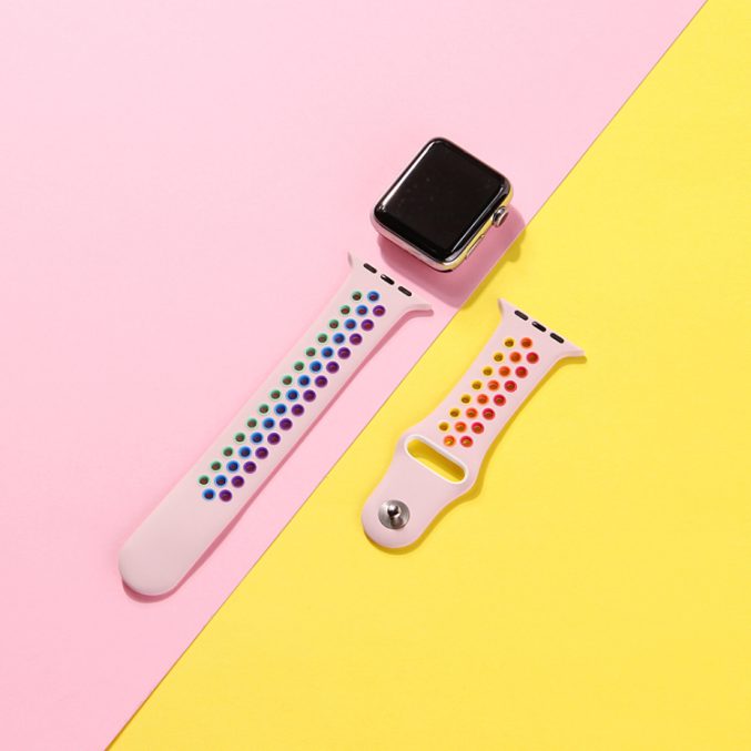 Regnbue sportsreim med hull for Apple Watch Ultra 49 / 45 / 44 mm - Bilde 42
