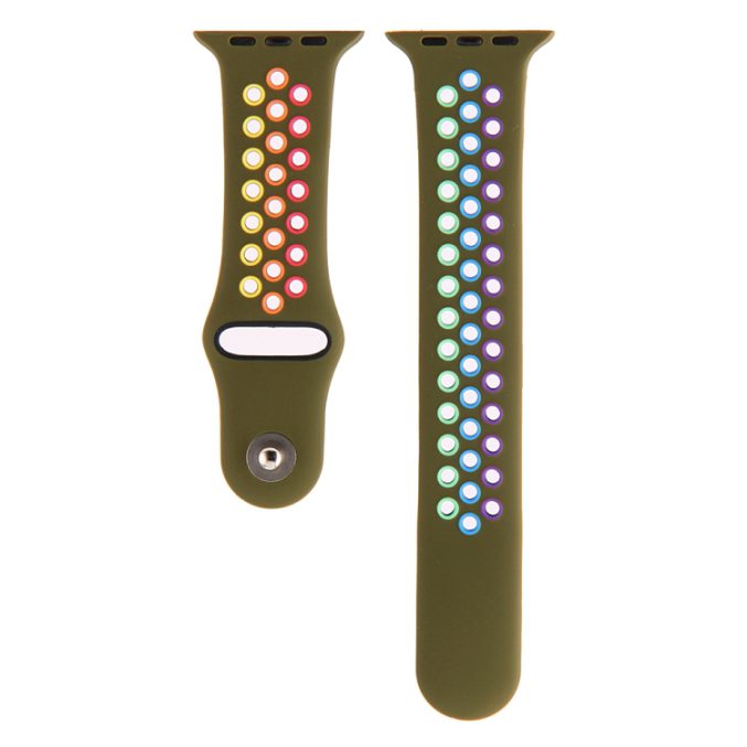 Regnbue sportsreim med hull for Apple Watch Ultra 49 / 45 / 44 mm - Bilde 31