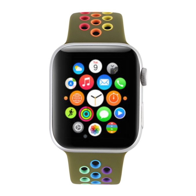 Regnbue sportsreim med hull for Apple Watch Ultra 49 / 45 / 44 mm - Bilde 32
