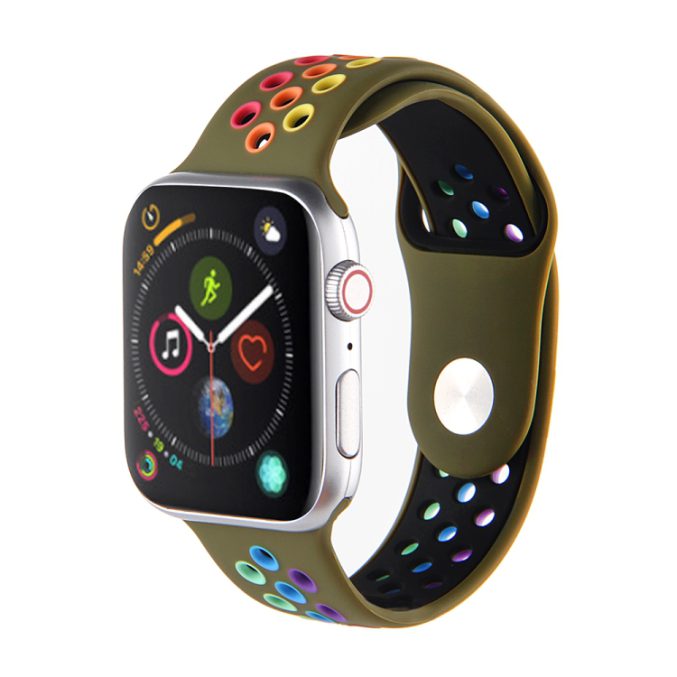 Regnbue sportsreim med hull for Apple Watch Ultra 49 / 45 / 44 mm - Bilde 33