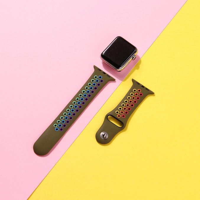 Regnbue sportsreim med hull for Apple Watch Ultra 49 / 45 / 44 mm - Bilde 35