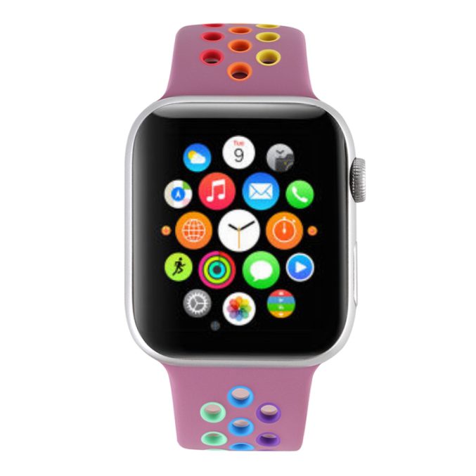 Regnbue sportsreim med hull for Apple Watch Ultra 49 / 45 / 44 mm - Bilde 25