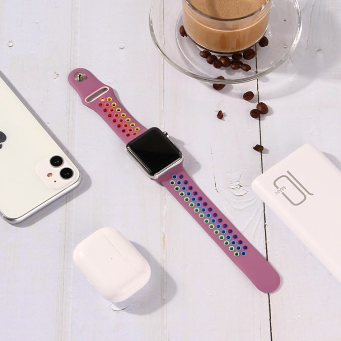 Regnbue sportsreim med hull for Apple Watch Ultra 49 / 45 / 44 mm - Bilde 27