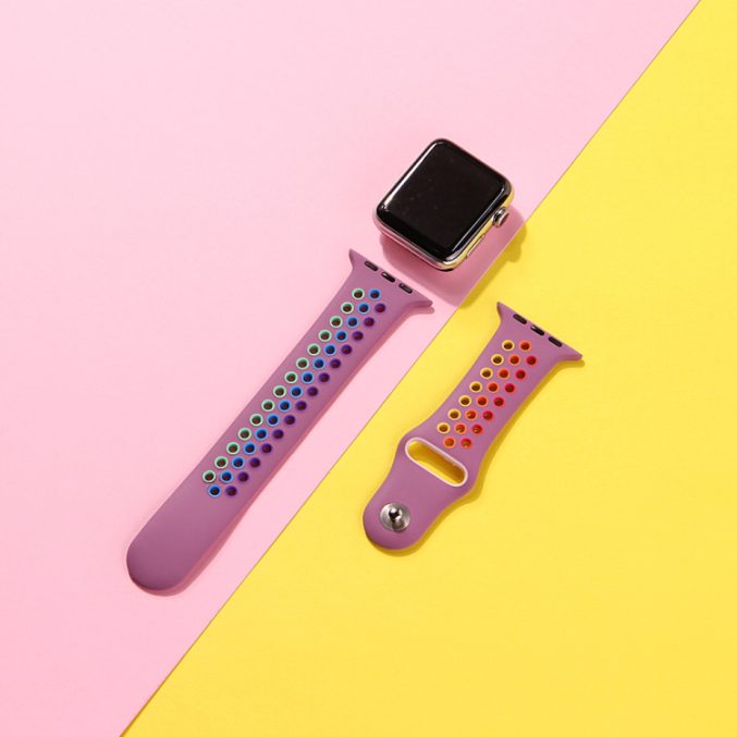 Regnbue sportsreim med hull for Apple Watch Ultra 49 / 45 / 44 mm - Bilde 28
