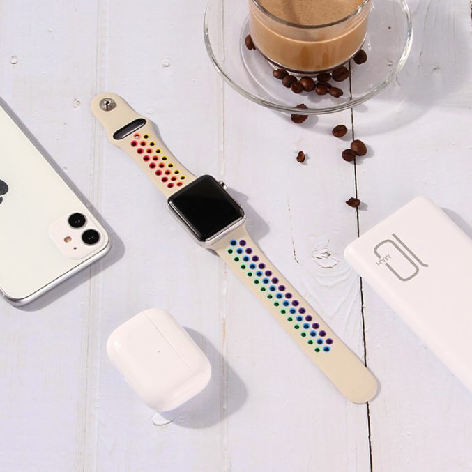 Regnbue sportsreim med hull for Apple Watch Ultra 49 / 45 / 44 mm - Bilde 20