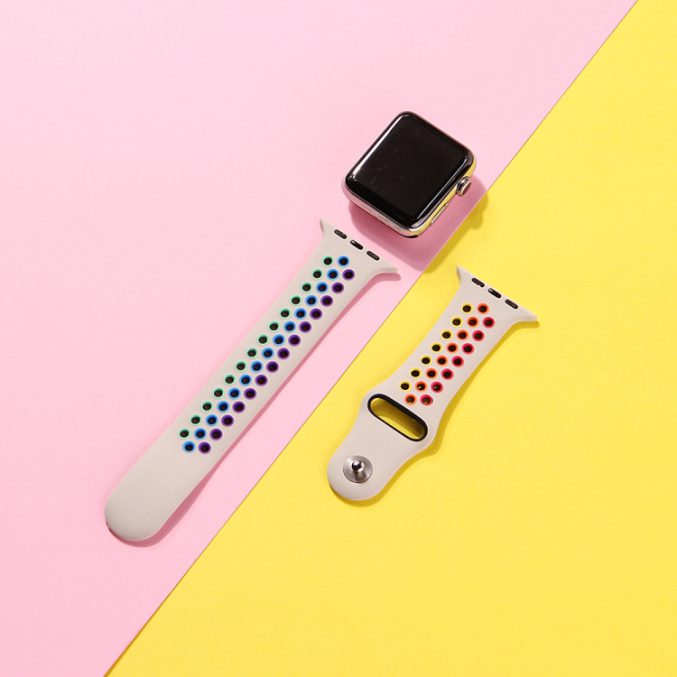 Regnbue sportsreim med hull for Apple Watch Ultra 49 / 45 / 44 mm - Bilde 21