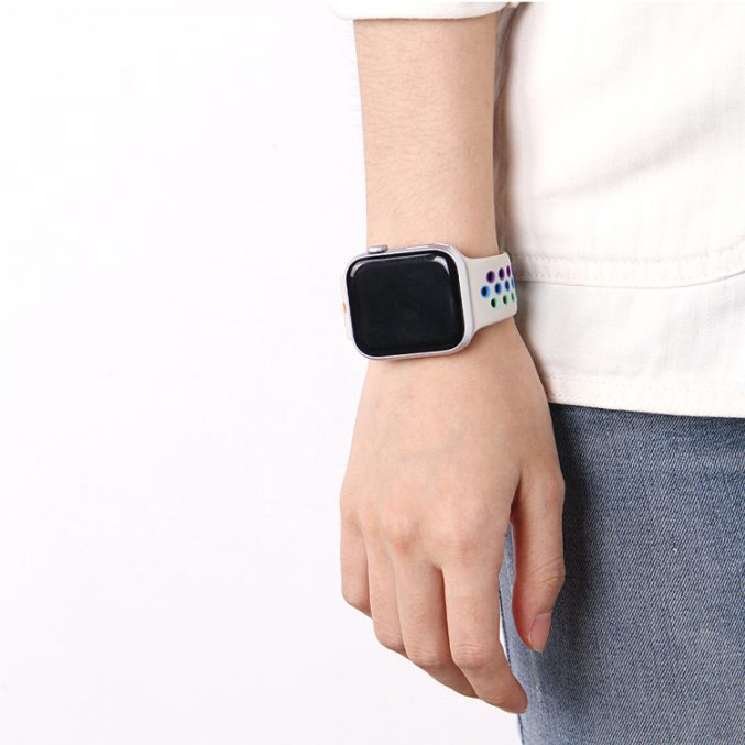 Regnbue sportsreim med hull for Apple Watch Ultra 49 / 45 / 44 mm - Bilde 22
