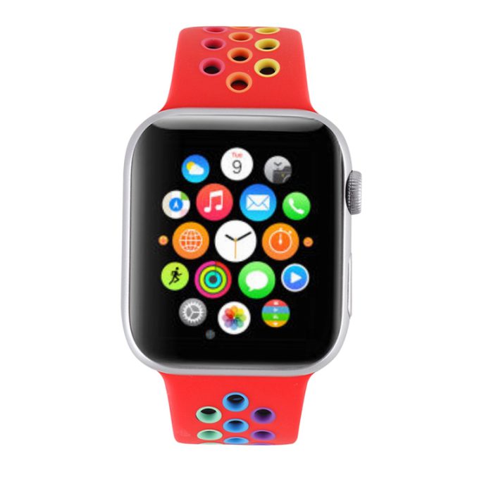 Regnbue sportsreim med hull for Apple Watch Ultra 49 / 45 / 44 mm - Bilde 11
