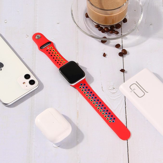 Regnbue sportsreim med hull for Apple Watch Ultra 49 / 45 / 44 mm - Bilde 13