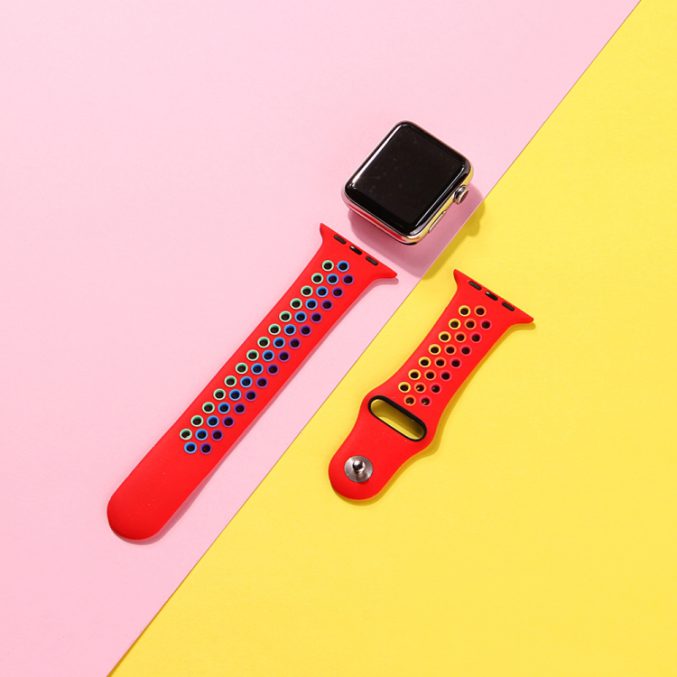 Regnbue sportsreim med hull for Apple Watch Ultra 49 / 45 / 44 mm - Bilde 14