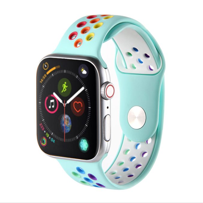 Regnbue sportsreim med hull for Apple Watch Ultra 49 / 45 / 44 mm - Bilde 5