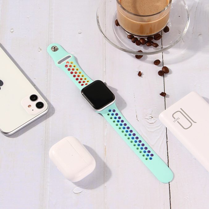 Regnbue sportsreim med hull for Apple Watch Ultra 49 / 45 / 44 mm - Bilde 6