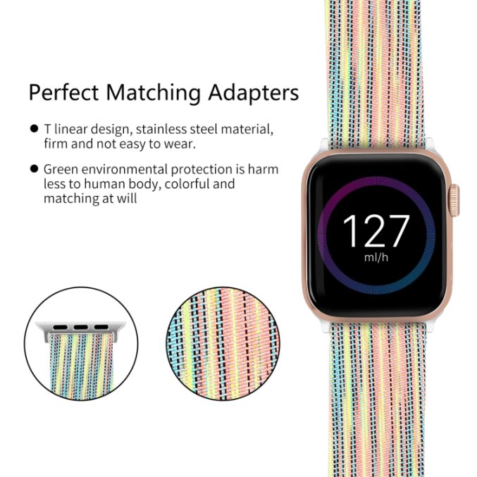 Canvas klokkereim for Apple Watch 41 / 40 / 38 mm - Bilde 55