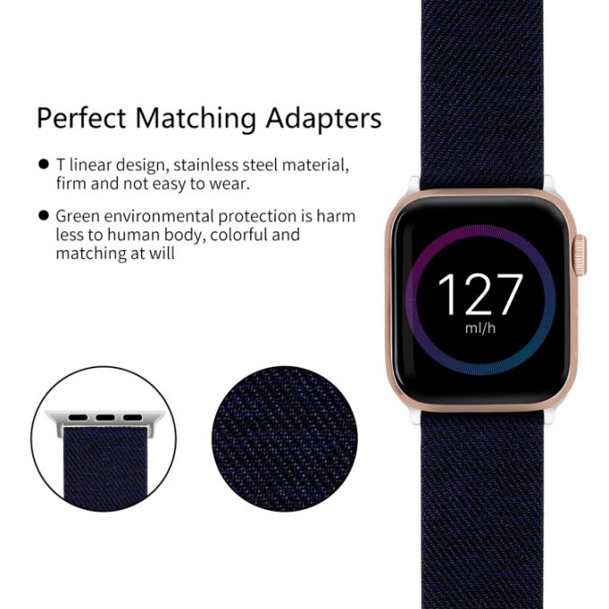Canvas klokkereim for Apple Watch 41 / 40 / 38 mm - Bilde 36