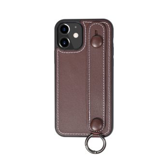 Beskyttelsesdeksel med strap for iPhone 12 / 12 Pro - Kaffe