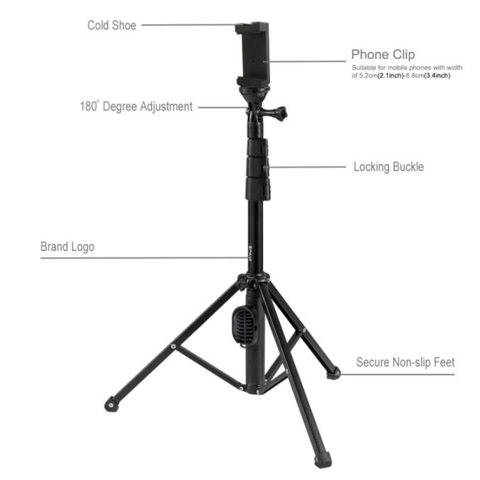 Justerbar Tripod stativ for mobil (opptil 6,8") - Bilde 3