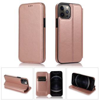 Tpu-Lærlommebok med magnetlukker for iPhone 12 / iPhone 12 Pro - Rose Gull