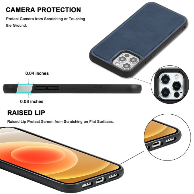 PU Lærdeksel med Magsafe støtte for iPhone 12 / 12 Pro - Bilde 35