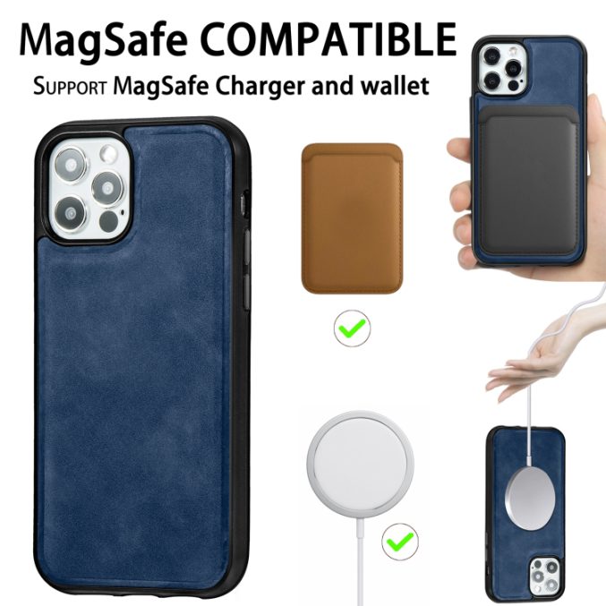 PU Lærdeksel med Magsafe støtte for iPhone 12 / 12 Pro - Bilde 40