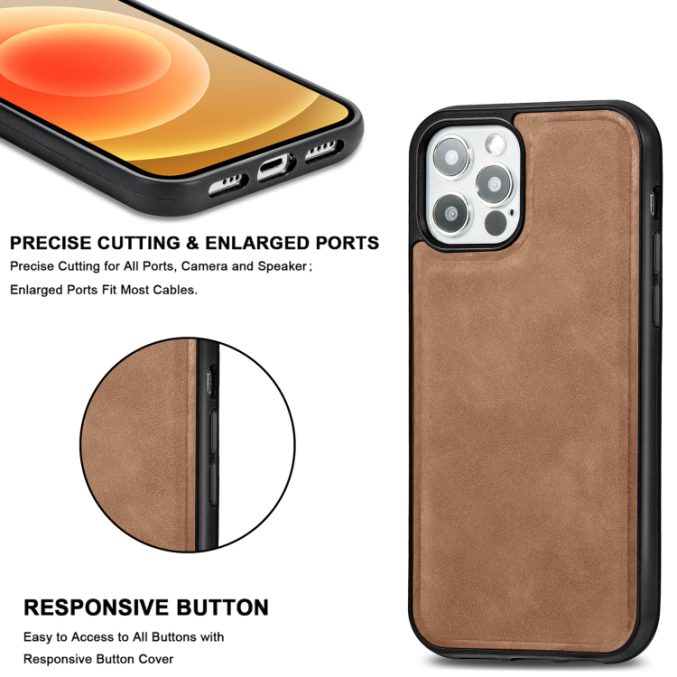 PU Lærdeksel med Magsafe støtte for iPhone 12 / 12 Pro - Bilde 24