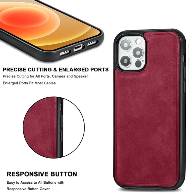 PU Lærdeksel med Magsafe støtte for iPhone 12 / 12 Pro - Bilde 5