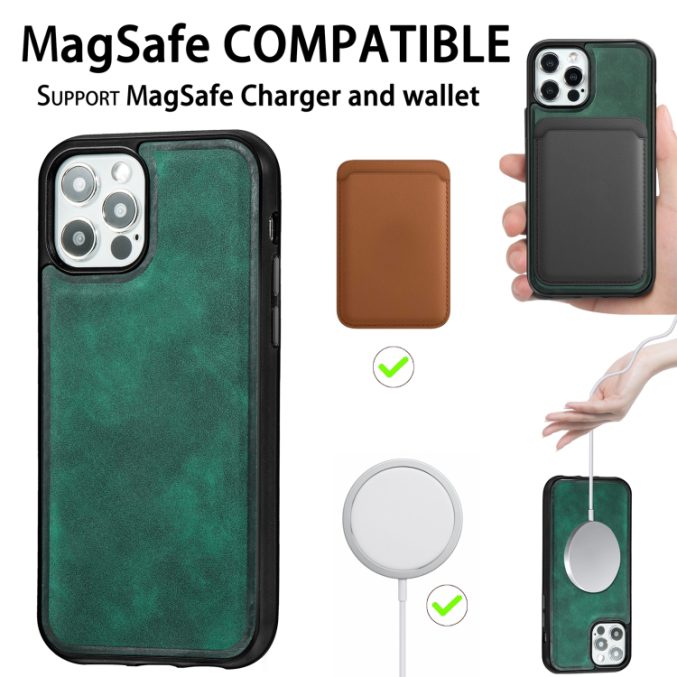 PU Lærdeksel med Magsafe støtte for iPhone 12 / 12 Pro - Bilde 21