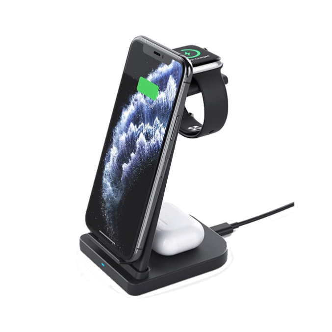 Trådløs ladestasjon for For iPhone / Apple Watch / AirPods