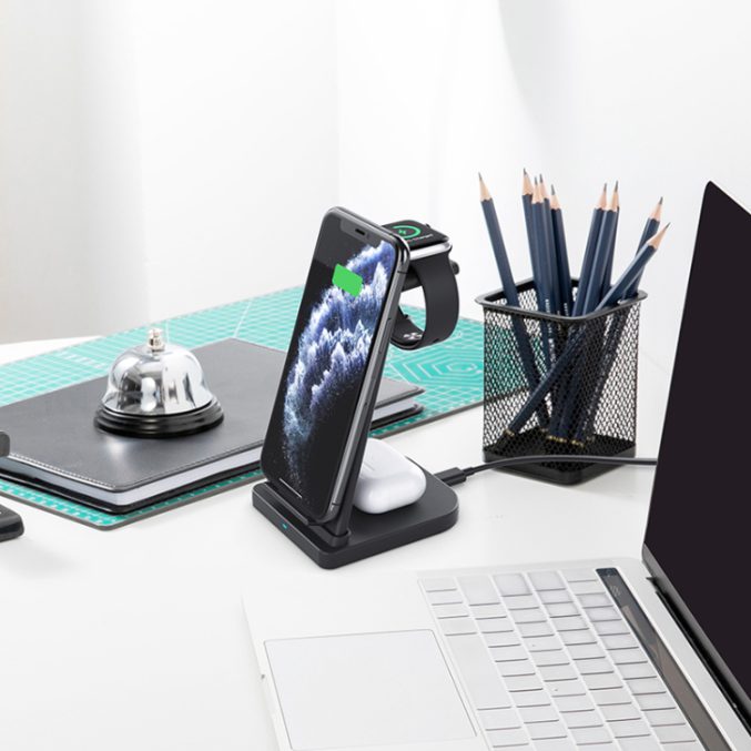 Trådløs ladestasjon for For iPhone / Apple Watch / AirPods - Bilde 9