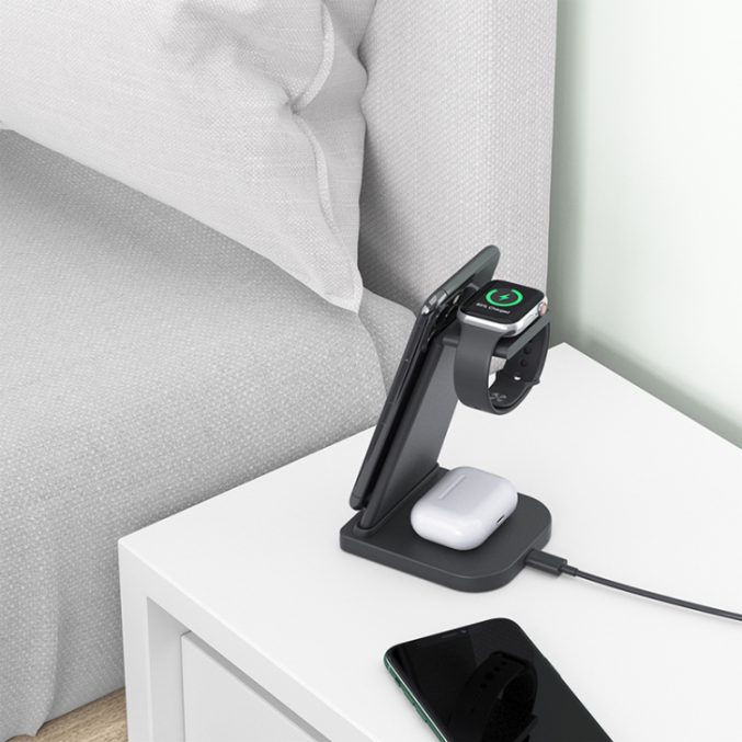 Trådløs ladestasjon for For iPhone / Apple Watch / AirPods - Bilde 10