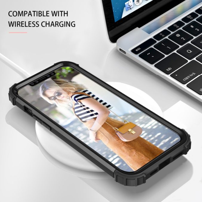 PC + silikon tredelt beskyttelsesdeksel til iPhone 12 Pro Max (svart) - Bilde 3