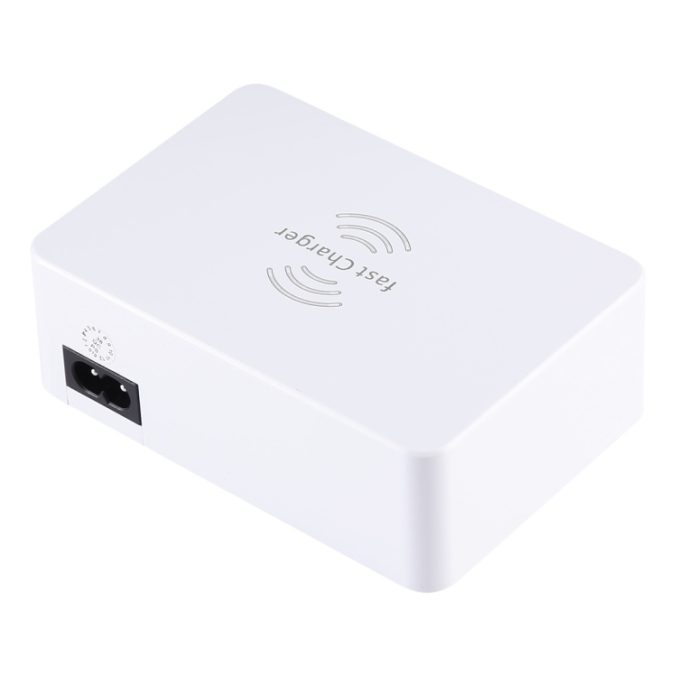 10W QC3.0 ladehub med 6 porter og trådløs lademulighet - Bilde 3