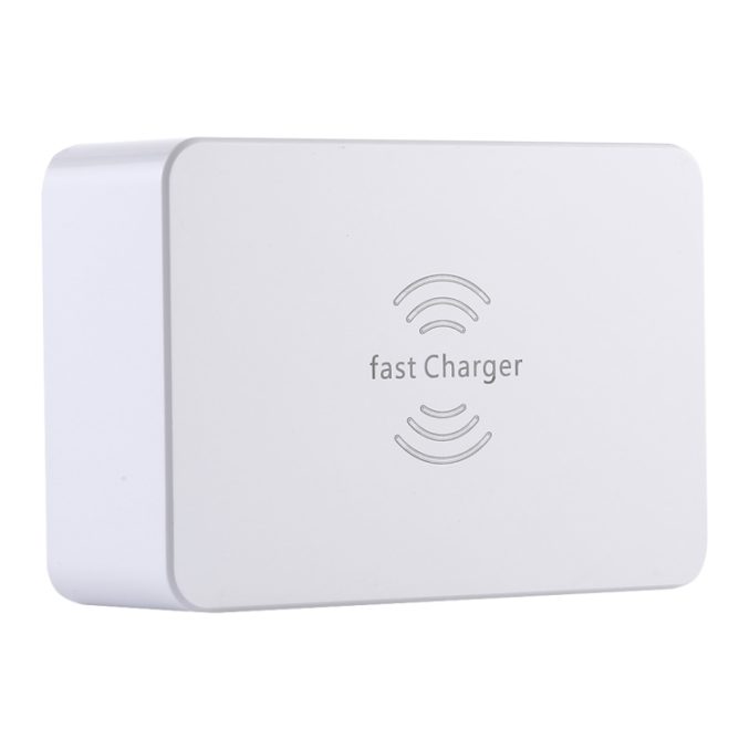 10W QC3.0 ladehub med 6 porter og trådløs lademulighet - Bilde 4