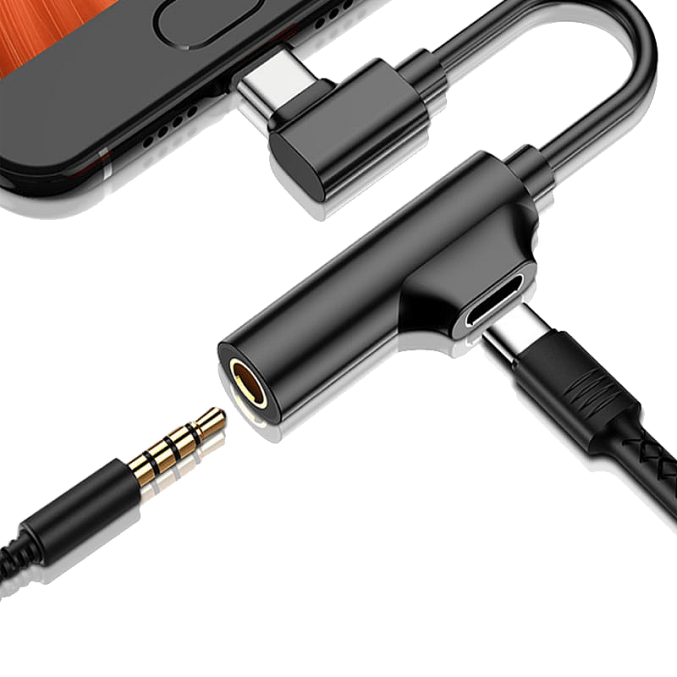 USB-C til Type-C og 3.5 mm jack adapter