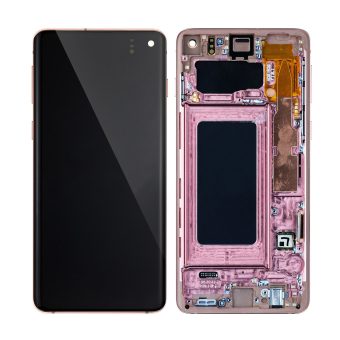 Bytte Skjerm og LCD på Samsung Galaxy S10 (inkl ramme) - Rosa