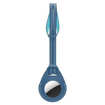 Hengsløyfe for bagasje i PU-lær for AirTag - Blå