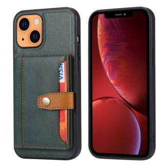 TPU + PU -veske med holder og kortspor til iPhone 13 Mini - Grønn