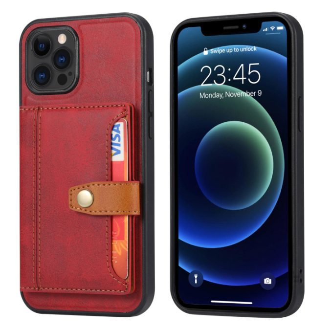 TPU + PU -veske med holder og kortspor til iPhone 13 Pro - Bilde 4